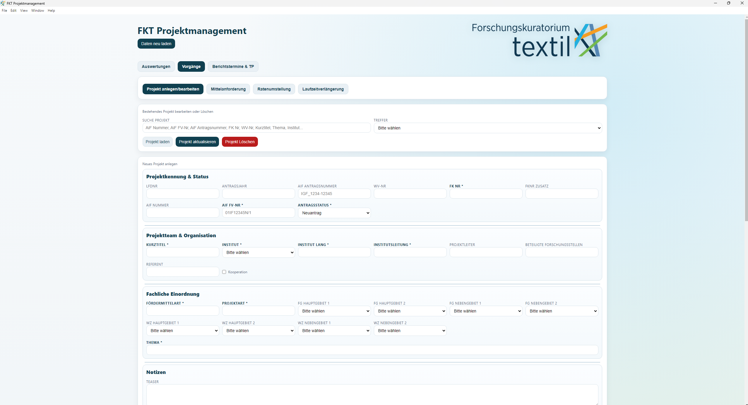 FKT Projektmanagement App